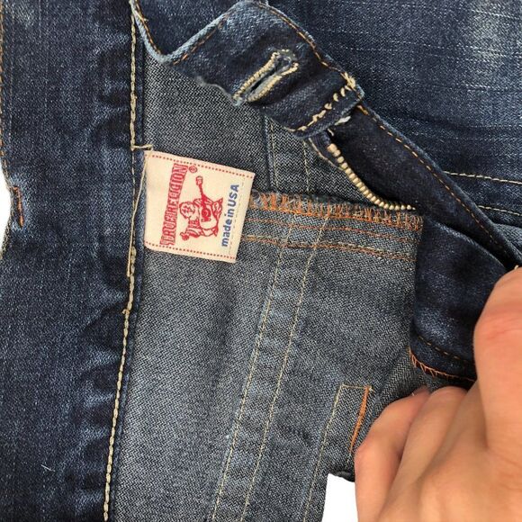 Brand New Vintage True Religion Embroidered Jeans Size 36 JOEY Blue - Picture 9 of 15